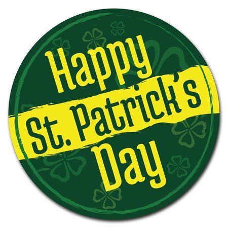SIGNMISSION Corrugated Plastic Sign With Stakes 16in Circular-Happy St Patrick Day C-16-CIR-WS-Happy st Patrick Day 2